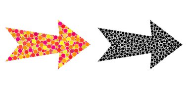 Noktalı ok sağ mozaik simgeler