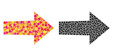 Noktalı ok sağ mozaik simgeler