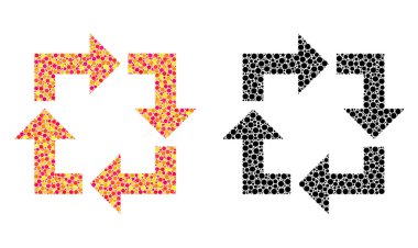 Noktalı geri dönüşüm mozaik simgeler