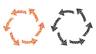 Simgeleri nokta santrifüj okları mozaik