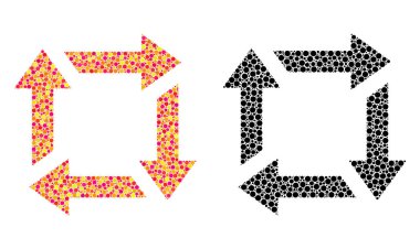 Noktalı geri dönüşüm mozaik simgeler