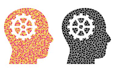 Noktalı akıl mozaik simgeler