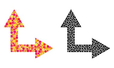 Piksel çatallanma ok sağa yukarı mozaik simgeler