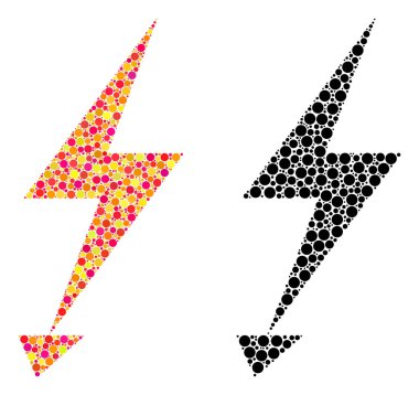 Noktalı elektrik Strike mozaik simgeler