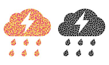 Piksel fırtına mozaik simgeler