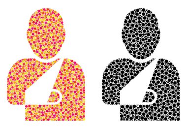 Noktalı hasta mozaik simgeler