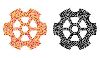 Noktalı dişli mozaik simgeler