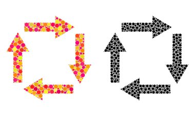 Simgeleri nokta dolaşım okları mozaik