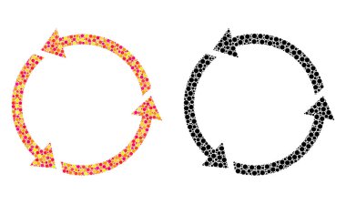 Nokta geri dönüşüm mozaik simgeler