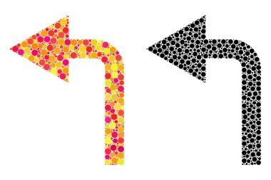 Piksel Turn sol mozaik simgeler