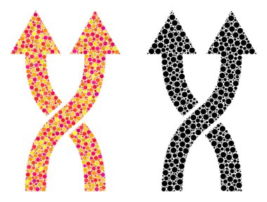 Noktalı Shuffle okları mozaik simgeleri