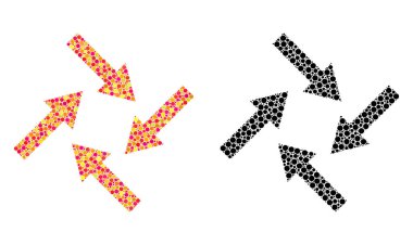 Noktalı merkezcil ok simgeleri mozaik