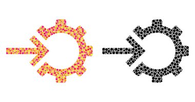 Noktalı Cog tümleştirme mozaik simgeler