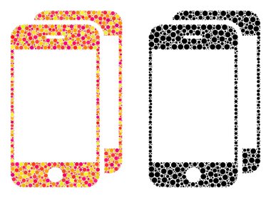 Nokta akıllı telefonlar mozaik simgeler