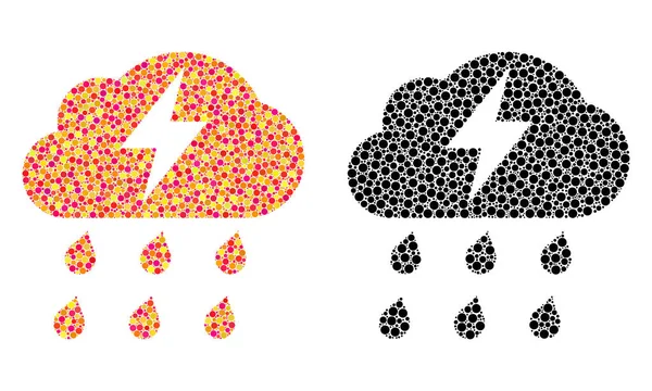 Piksel fırtına mozaik simgeler