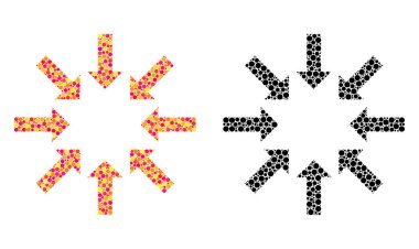 Simgeleri nokta daraltma okları mozaik