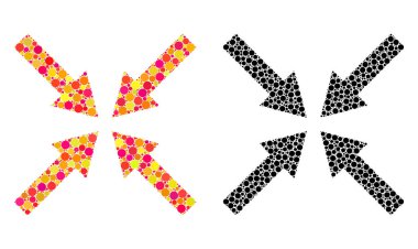 Noktalı merkezi ok simgeleri mozaik