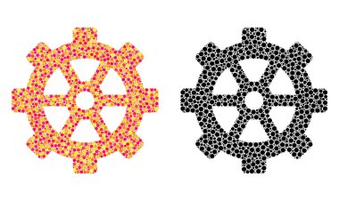 Piksel dişli mozaik simgeler