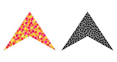 Mozaik simgeleri noktalı ok ucu