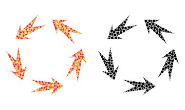 Noktalı döndürme mozaik simgeler