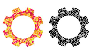 Noktalı dişli mozaik simgeler