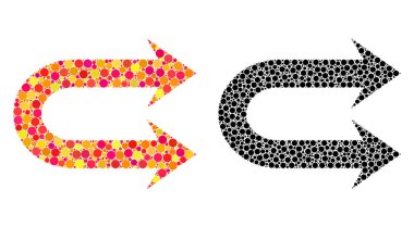 Nokta çift sağ ok mozaik simgeler