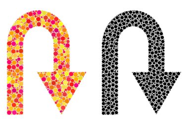 Nokta U dönüş mozaik simgeler