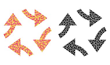 Noktalı girdap okları mozaik simgeler