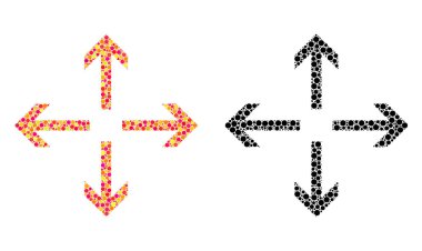 Nokta genişletin okları mozaik simgeler