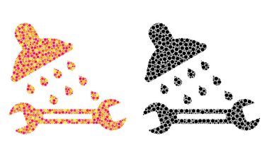 Piksel duş sıhhi tesisat mozaik simgeler