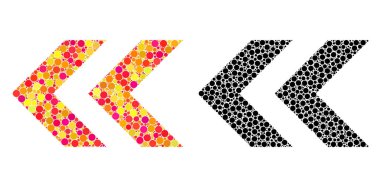 Noktalı Shift Sol mozaik simgeler