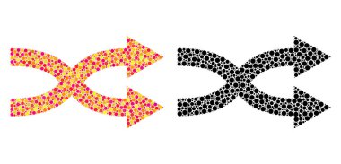 Noktalı Shuffle okları şu simgeler mozaik