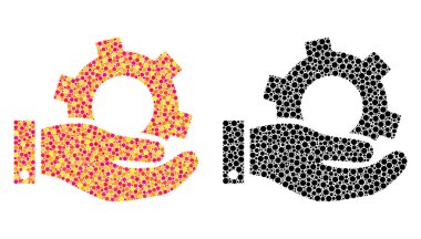 Noktalı hizmet mozaik simgeler