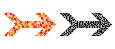 Noktalı ok sağ mozaik simgeler