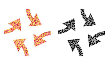 Simgeleri nokta girdap okları mozaik