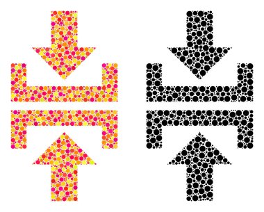 Piksel basın düşey yönde mozaik simgeler