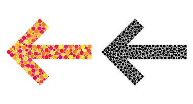 Sol noktalı ok mozaik simgeler