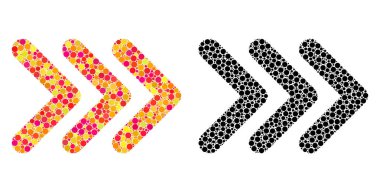 Noktalı Üçlü ok ucu Şu mozaik simgeler