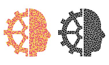 Nokta Cyborg dişli mozaik simgeler