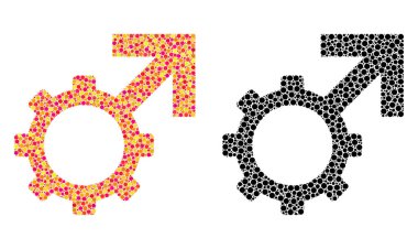 Noktalı teknolojik Potence mozaik simgeler