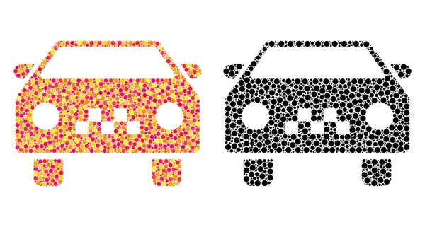 Pixel Taxi coche mosaico iconos — Vector de stock