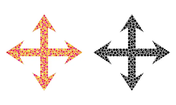 Dot Expandir flechas iconos del mosaico — Archivo Imágenes Vectoriales