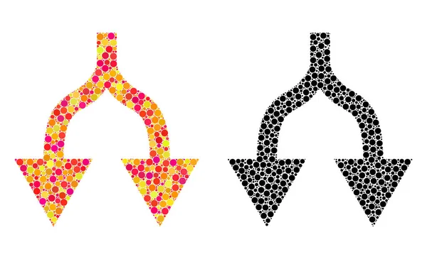 Mozaik simgeler aşağı piksel Split okları