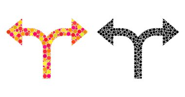 Noktalı çatallanma oklar sol Şu mozaik simgeler