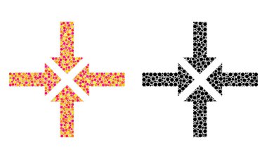 Piksel sıkıştırma ok simgeleri mozaik