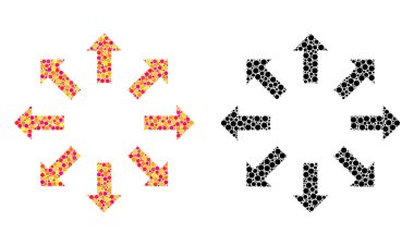 Piksel genişletin okları mozaik simgeler