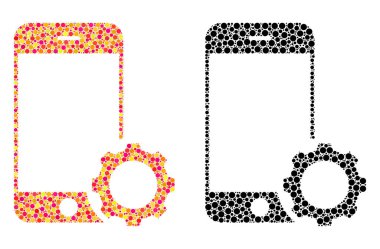 Nokta Smartphone Kur dişli mozaik simgeler