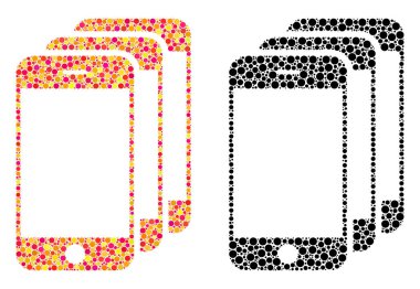 Piksel cep telefonları mozaik simgeler