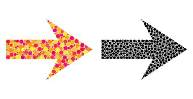 Piksel ok sağ mozaik simgeler