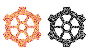 Piksel dişli mozaik simgeler